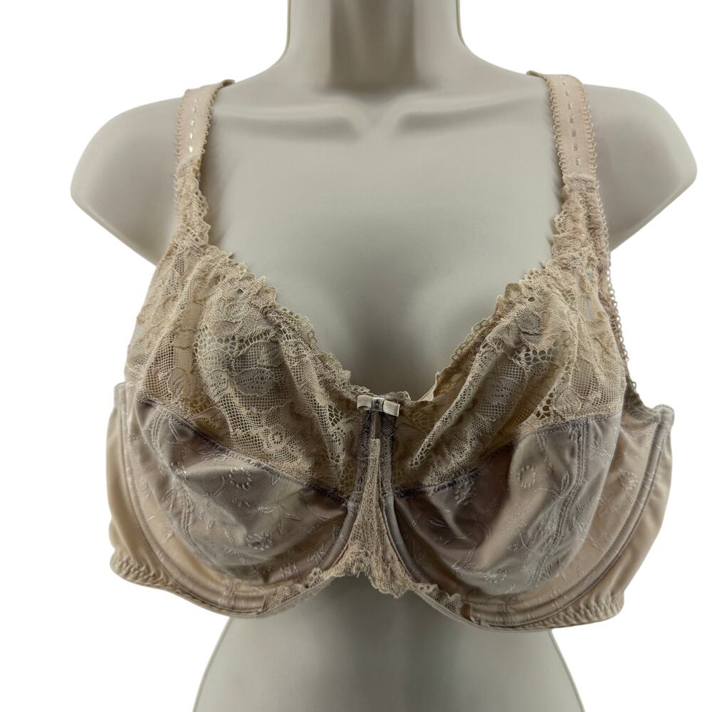 Delimira Women's Plus Size Full Coverage Underwire Unlined Minimizer Lace Bra